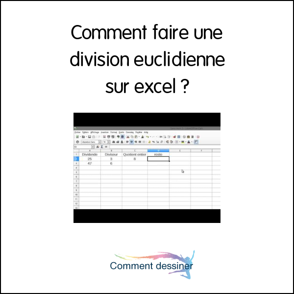 Comment faire une division euclidienne sur excel